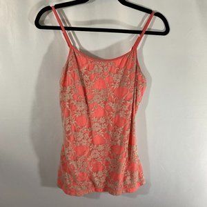 Express Sexy Stretch Peach Tank Top With Lace